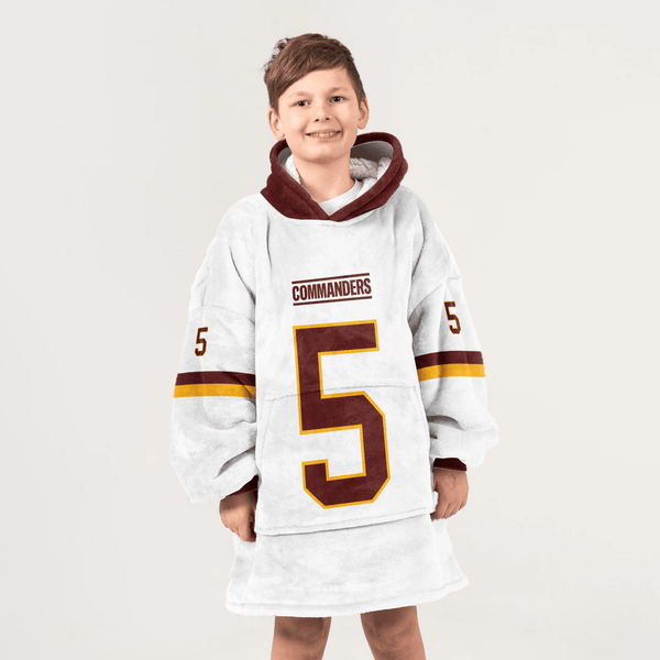 J.D 5 Washington Football Unisex Blanket Hoodie