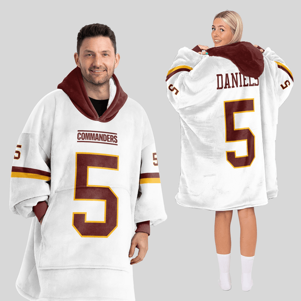 J.D 5 Washington Football Unisex Blanket Hoodie