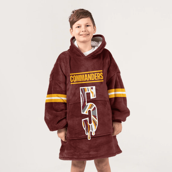 J.D 5 Washington Football Unisex Blanket Hoodie