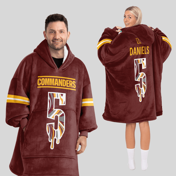 J.D 5 Washington Football Unisex Blanket Hoodie