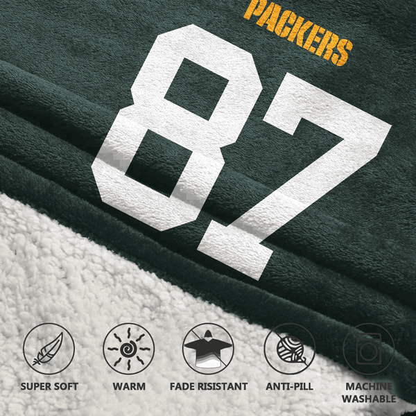 R.D 87 Green Bay Football Unisex Blanket Hoodie