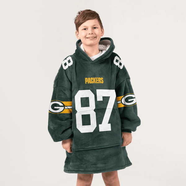 R.D 87 Green Bay Football Unisex Blanket Hoodie