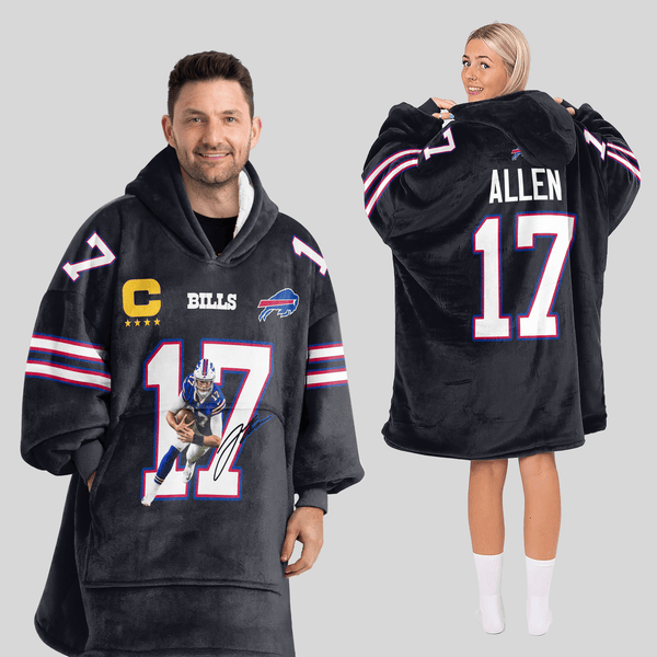 Captain J.A 17 Buffalo Football Unisex Blanket Hoodie
