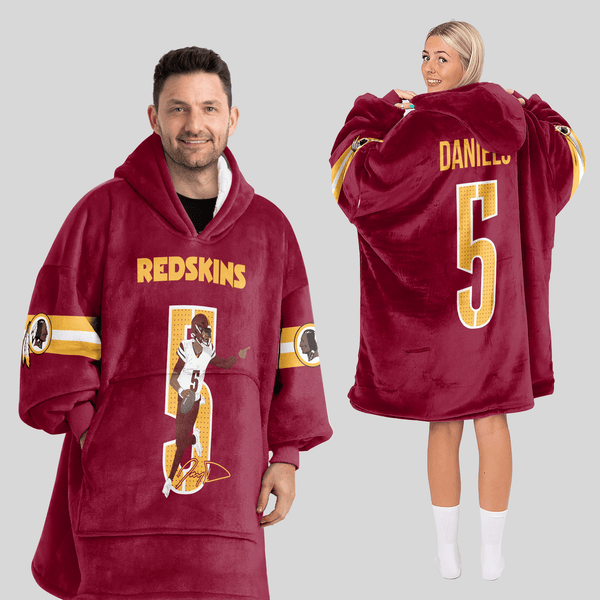 J.D 5 Washington Football Unisex Blanket Hoodie