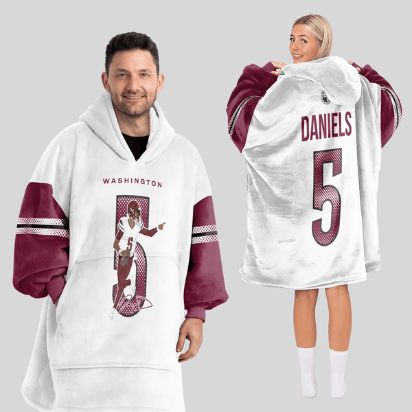 J.D 5 Washington Football Unisex Blanket Hoodie