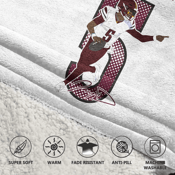 J.D 5 Washington Football Unisex Blanket Hoodie