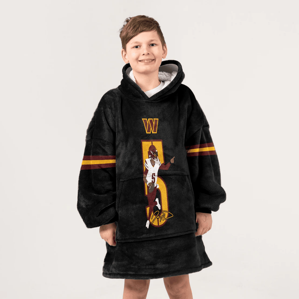 J.D 5 Washington Football Unisex Blanket Hoodie