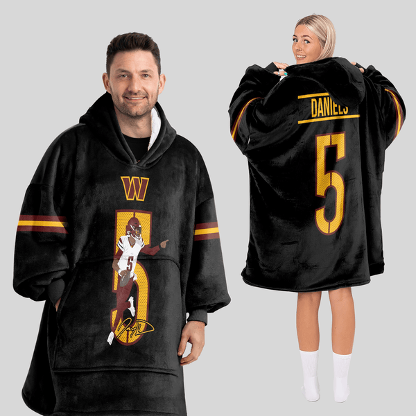J.D 5 Washington Football Unisex Blanket Hoodie