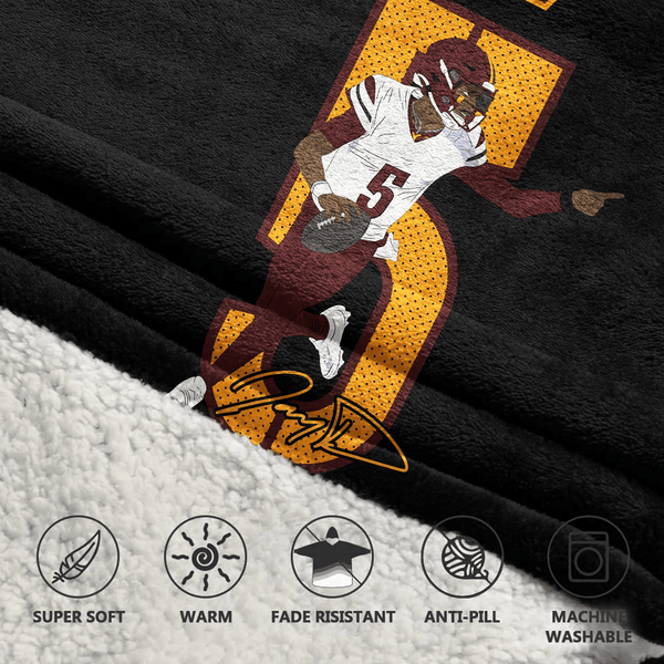 J.D 5 Washington Football Unisex Blanket Hoodie