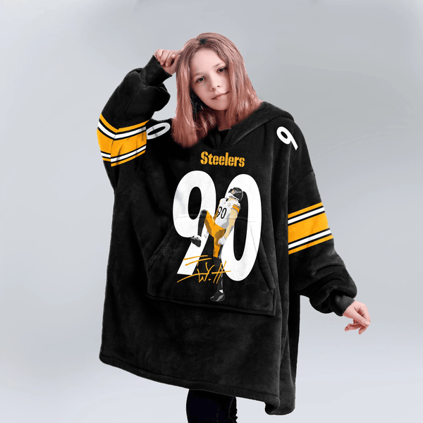 T.J.W 90 Pittsburgh Football Unisex Blanket Hoodie