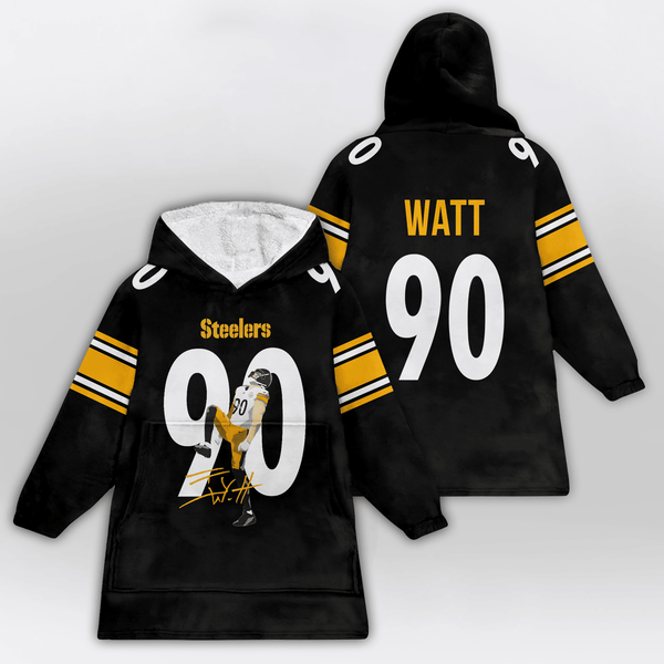 T.J.W 90 Pittsburgh Football Unisex Blanket Hoodie