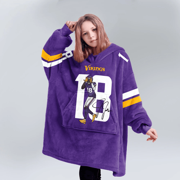 J.J 18 Minnesota Football Unisex Blanket Hoodie