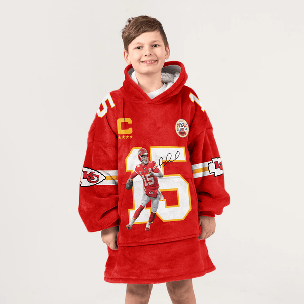 Captain P.M 15 Kansas City Football Unisex Blanket Hoodie