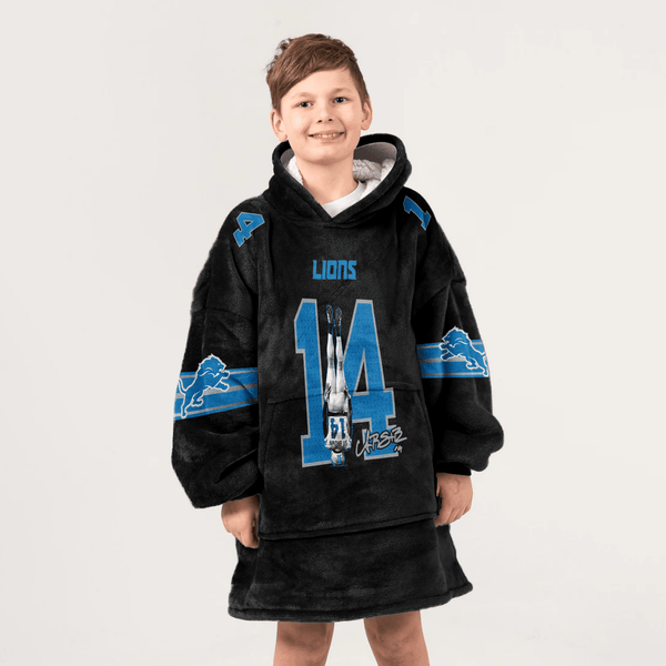S.B 14 Detroit Football Unisex Blanket Hoodie
