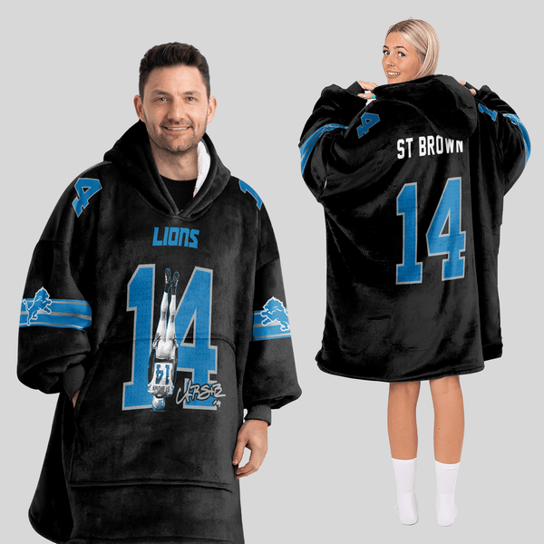 S.B 14 Detroit Football Unisex Blanket Hoodie