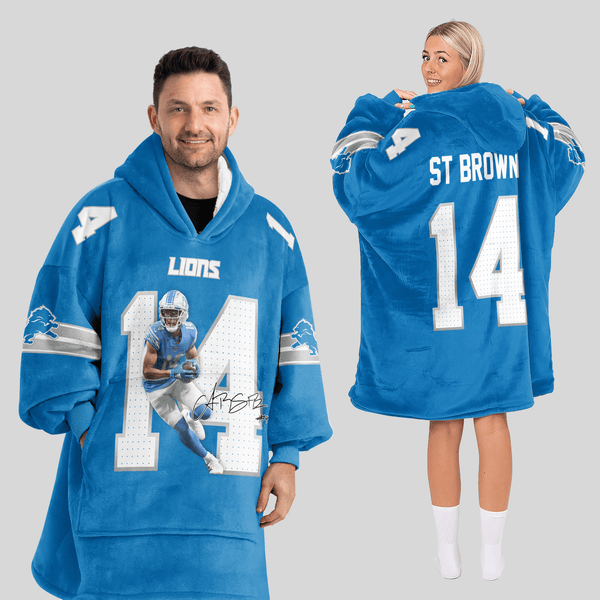 S.B 14 Detroit Football Unisex Blanket Hoodie