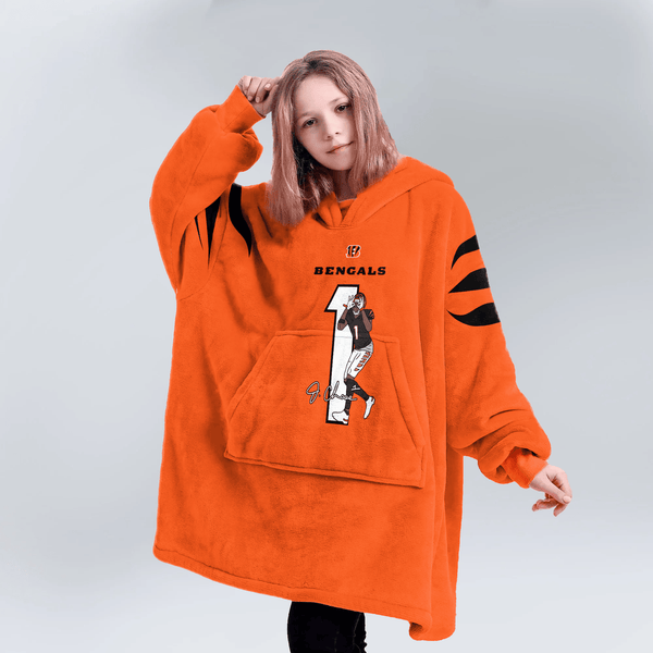 J.C 1 Cincinnati Football Unisex Blanket Hoodie