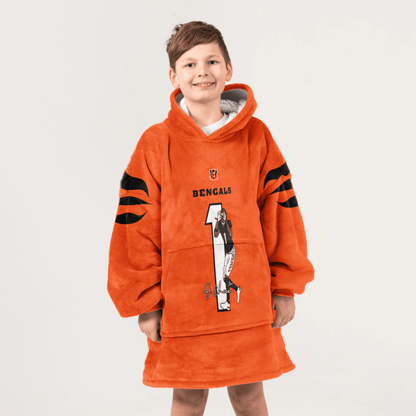 J.C 1 Cincinnati Football Unisex Blanket Hoodie