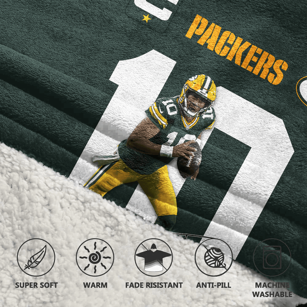 J.L 10 Green Bay Football Unisex Blanket Hoodie