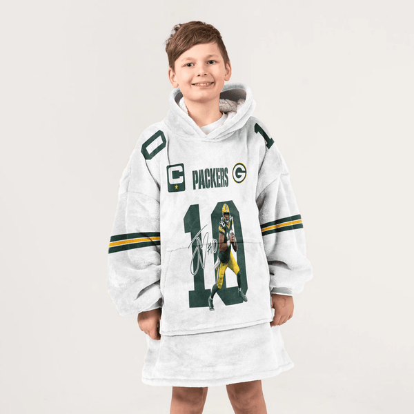 J.L 10 Green Bay Football Unisex Blanket Hoodie
