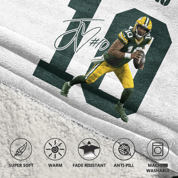 J.L 10 Green Bay Football Unisex Blanket Hoodie
