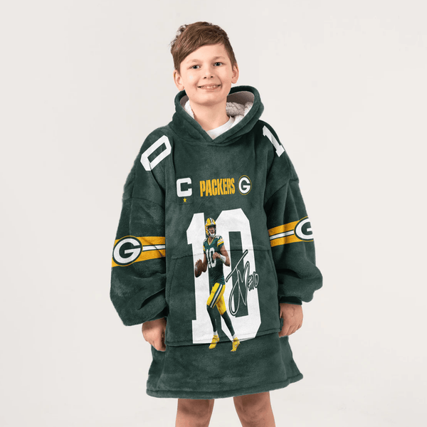 J.L 10 Green Bay Football Unisex Blanket Hoodie