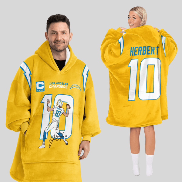J.H 10 Los Angeles Football Unisex Blanket Hoodie