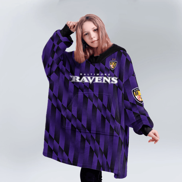 L.J 8 Baltimore Football x Football Unisex Blanket Hoodie