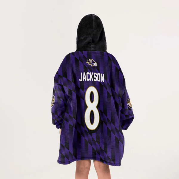 L.J 8 Baltimore Football x Football Unisex Blanket Hoodie
