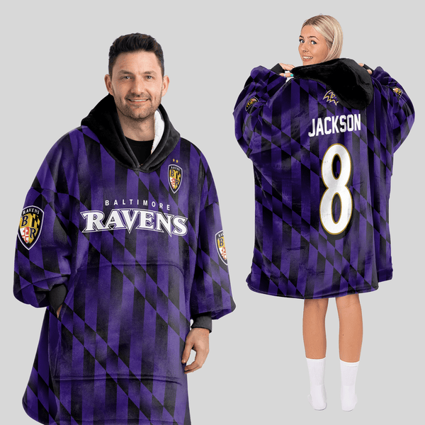 L.J 8 Baltimore Football x Football Unisex Blanket Hoodie