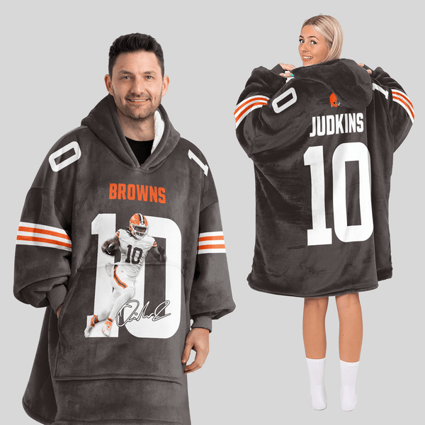 Q.J 10 Cleveland Football Unisex Blanket Hoodie