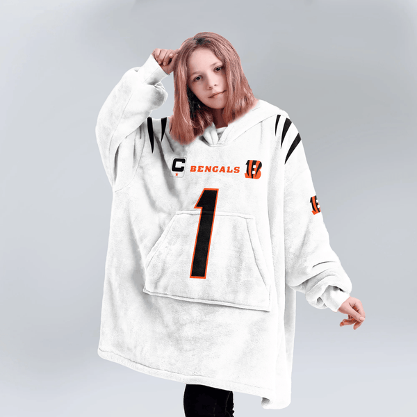 Captain J.C 1 Cincinnati Football Unisex Blanket Hoodie
