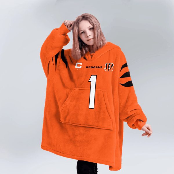 Captain J.C 1 Cincinnati Football Unisex Blanket Hoodie