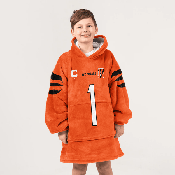 Captain J.C 1 Cincinnati Football Unisex Blanket Hoodie