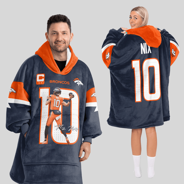 B.N 10 Denver Football Unisex Blanket Hoodie