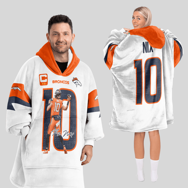 B.N 10 Denver Football Unisex Blanket Hoodie