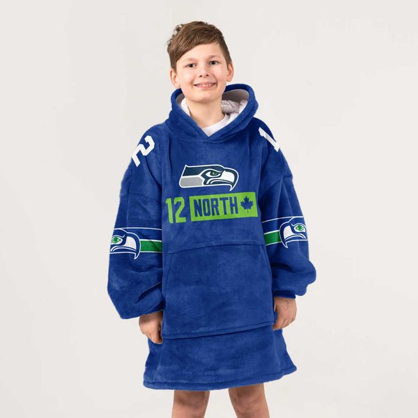 Adult North 12 Seattle Football Unisex Blanket Hoodie