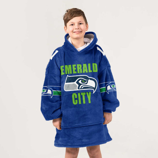 Adult Emerald City 11 Seattle Football Unisex Blanket Hoodie
