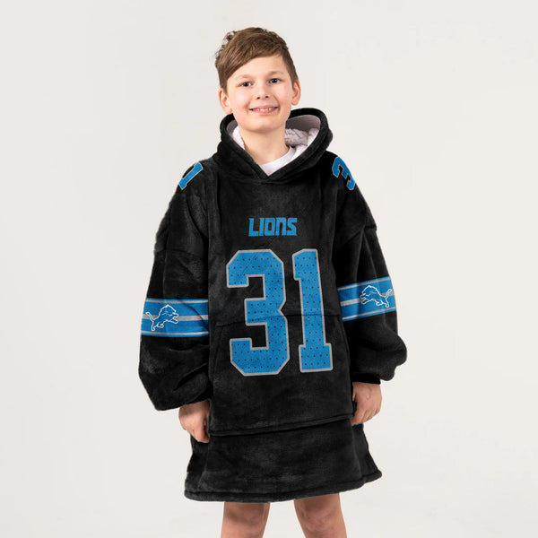Adult 31 Detroit Football Unisex Blanket Hoodie