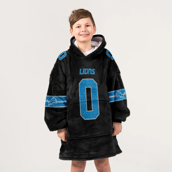 Adult 0 Detroit Football Unisex Blanket Hoodie