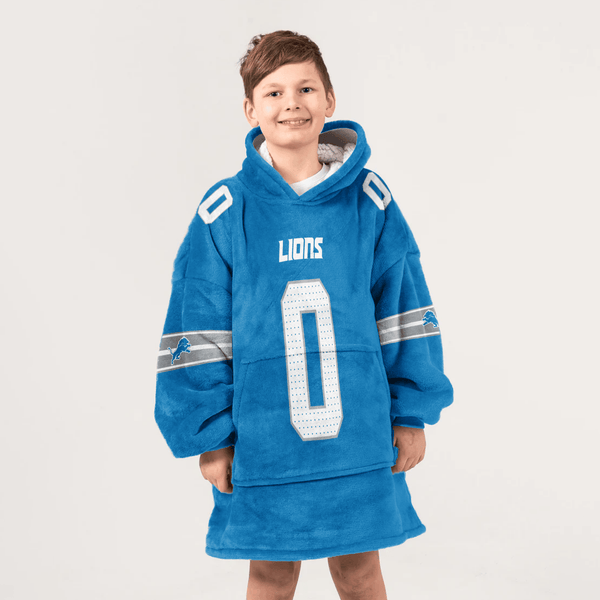 Adult 0 Detroit Football Unisex Blanket Hoodie