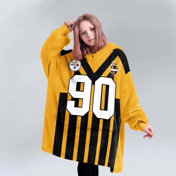 T.J.W 90 Pittsburgh Football Unisex Blanket Hoodie