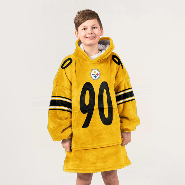 T.J.W 90 Pittsburgh Football Unisex Blanket Hoodie