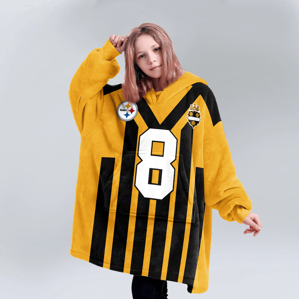 8 Pittsburgh Football Unisex Blanket Hoodie