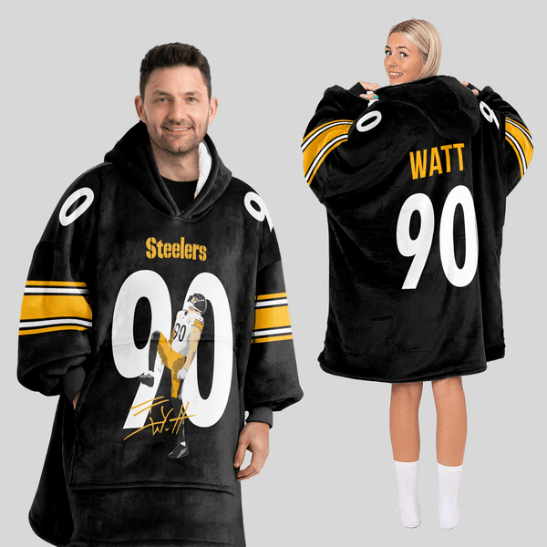 T.J.W 90 Pittsburgh Football Unisex Blanket Hoodie