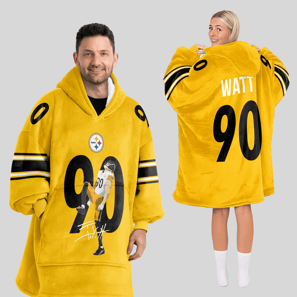 T.J.W 90 Pittsburgh Football Unisex Blanket Hoodie