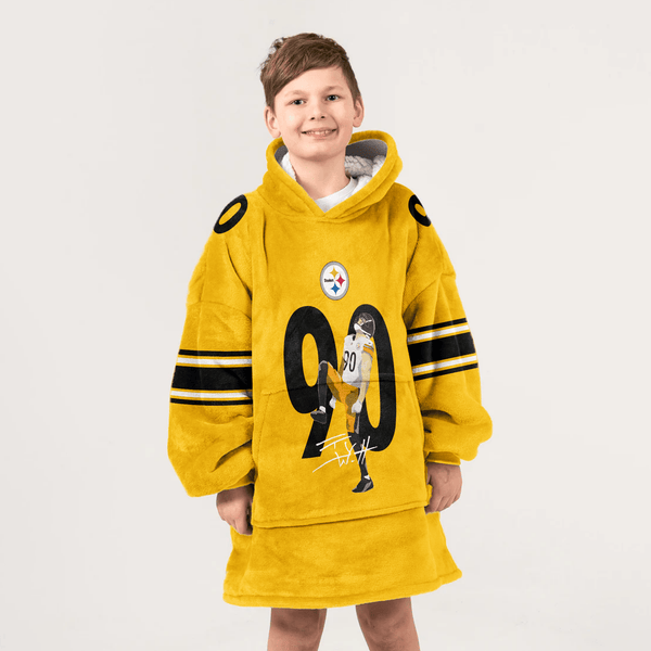 T.J.W 90 Pittsburgh Football Unisex Blanket Hoodie