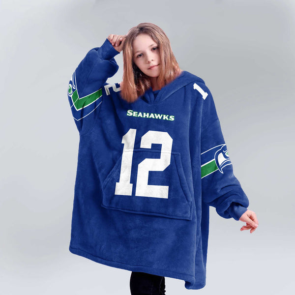 Fan 12 Seattle Football Unisex Blanket Hoodie