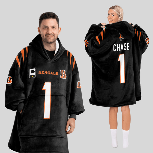 Captain J.C 1 Cincinnati Football Unisex Blanket Hoodie