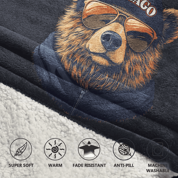 R.O 15 Chicago Football Unisex Blanket Hoodie